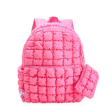 Quilted Scrunchies Large Backpack with Coin Purse: Hot Pink Scrunch