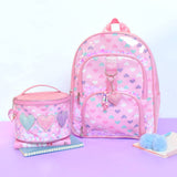 Confetti Hearts Large Backpack: Bubble Gum