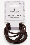 Hair Ties-DKBRN : 6 Pack