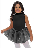 Mock NeckGlitter Tutu Dress