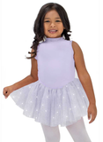Mock NeckGlitter Tutu Dress
