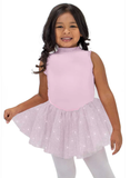 Mock NeckGlitter Tutu Dress