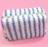 Striped Sherpa Cosmetic Bag
