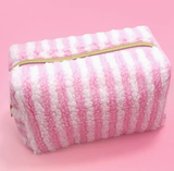 Striped Sherpa Cosmetic Bag