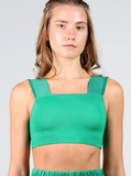 Varsity Ruffle Strap Crop Top