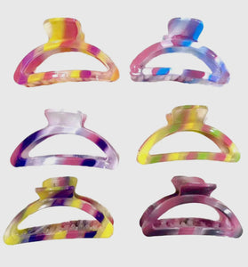 Summer Jelly Tie Dye Claw Clips